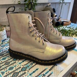 Dr. Martens Iridescent Croc-Embossed Boots